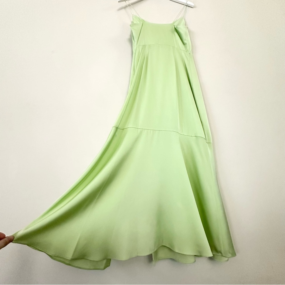 INTERMIX Paris Silk Midi Slip Dress Pistachio Green - Picture 12 of 15